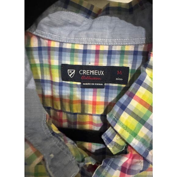 DANIEL CREMIEUX Short Sleeve Cotton Pastel Gingham Short Sleeve in Size M - Picture 3 of 6